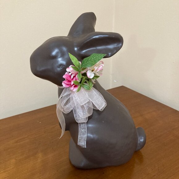 Decorative Chocolate Brown Plastic Easter Bunny Rabbit - Picture 2 of 7